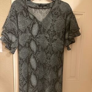 Olivaceous Gray Animal Print Dress